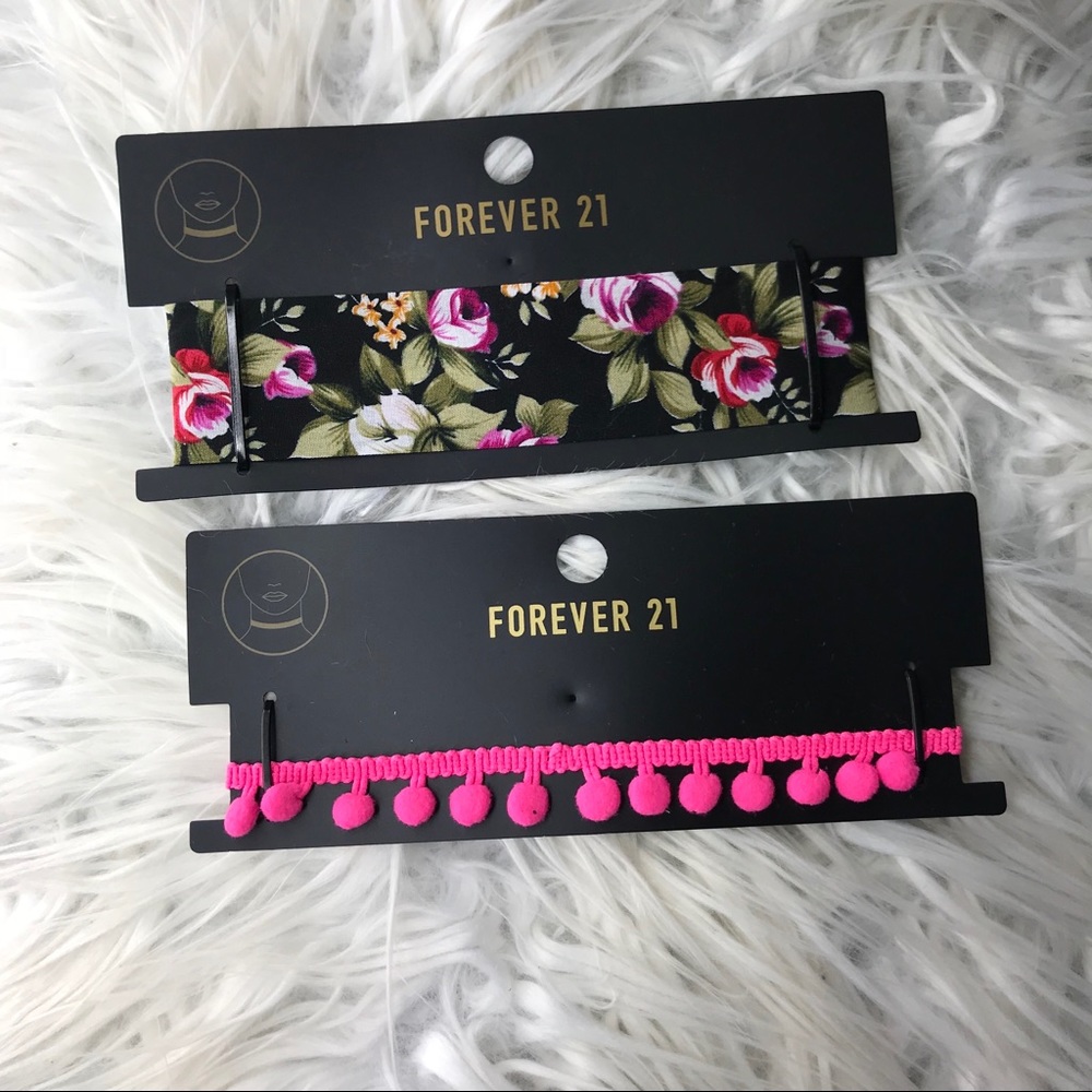 NEW W TAGS FOREVER 21 CHOKERS! Floral and minks!